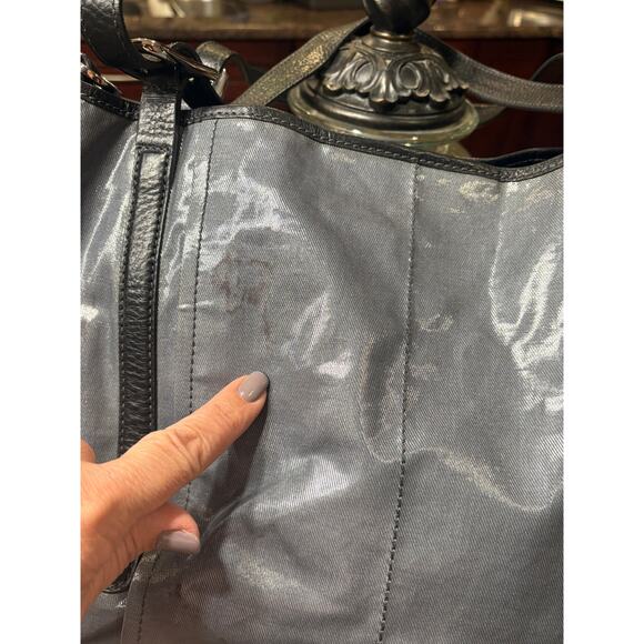 Tod's Gray/Black Coated Canvas G-Line Easy Sacca Tote Made in Italy - Picture 12 of 12